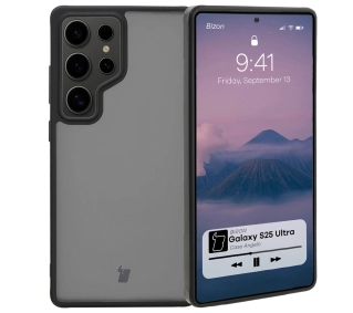 Bizon Angelo do Galaxy S25 Ultra Przydymione z czarną ramką