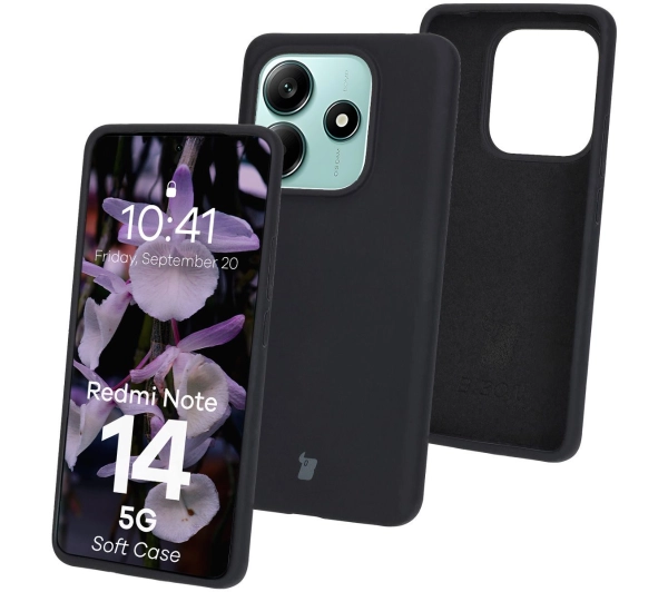 Bizon Silikonowe Soft do Xiaomi Redmi Note 14 5G Czarny