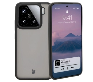 Bizon Angelo do Xiaomi 15 Przydymione z czarną ramką