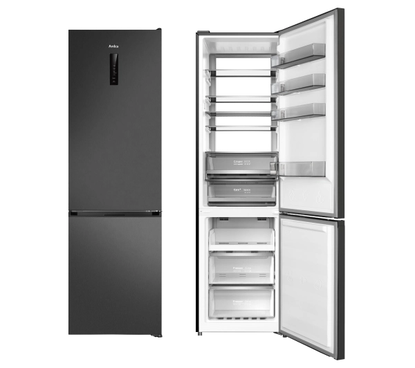 Amica FK3706D.5DFZXC (C) Pełny No Frost 200cm Komora świeżości Czarny Inox - Kup na Raty - RRSO 0%
