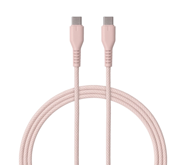 QUALO USB-C do USB-C 1,5m 3A Różowy