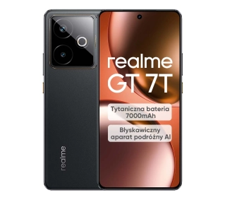 realme GT 7T 12/256GB Funkcje AI 6,8" 120Hz 50Mpix Czarny - ⚡ EURO HIT CENOWY! ⚡ - Kup na Raty - RRSO 0%