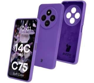 Bizon Silikonowe Soft do Xiaomi Redmi 14C 4G/Poco C75 Fioletowy
