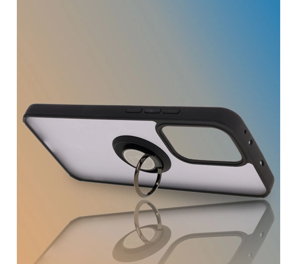 Bizon z uchwytem na palec Hybrid Ring do Oppo Reno13 Pro przydymione z Czarną ramką