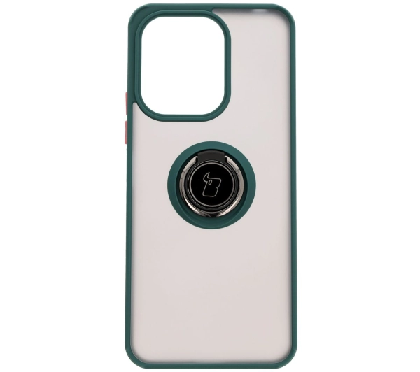 Bizon z uchwytem na palec Hybrid Ring do Xiaomi Redmi 13 4G przydymione z Ciemnozieloną ramką