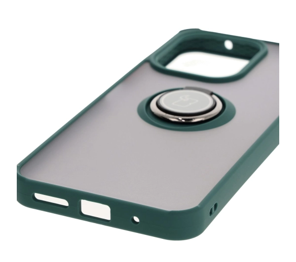 Bizon z uchwytem na palec Hybrid Ring do Xiaomi Redmi 13 4G przydymione z Ciemnozieloną ramką