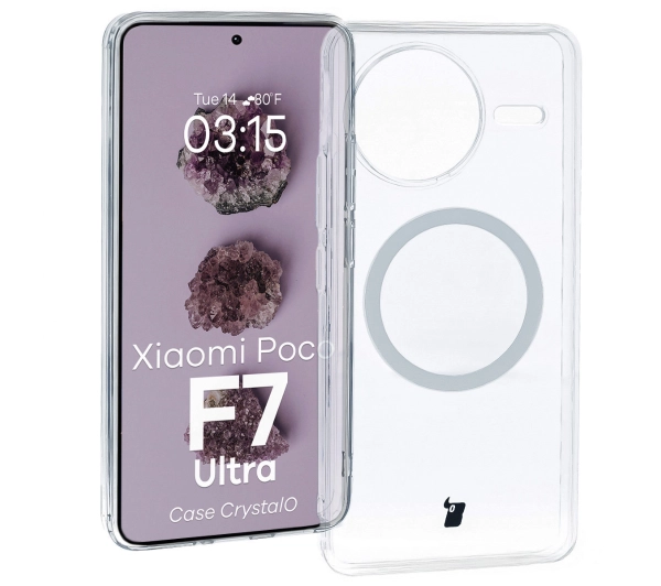 Bizon CrystalO z MagSafe do Xiaomi Poco F7 Ultra Przezroczysty