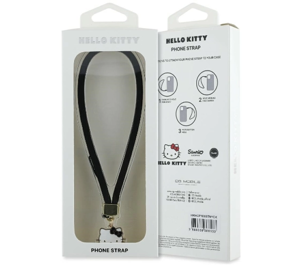 Hello Kitty Nylon Cord Kitty Head Czarny