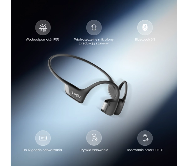 Shokz OpenRun Pro 2 Przewodnictwo kostne Bluetooth 5.3 Czarny - Kup na Raty - RRSO 0%