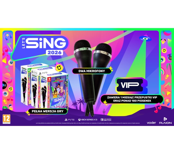 Let's Sing 2026 + 2 mikrofony Gra na Xbox Series X