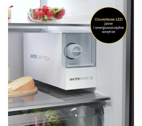 Haier SBS HSW79F18DIGB No Frost 177,5cm Dystrybutor wody i lodu Czarne szkło - Kup na Raty - RRSO 0%