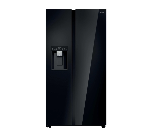 Lodówki - Haier SBS HSW79F18DIGB No Frost 177,5cm Dystrybutor wody i lodu Czarne szkło