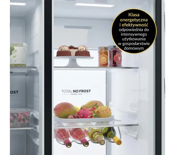 Haier SBS HSW79F18DIGB No Frost 177,5cm Dystrybutor wody i lodu Czarne szkło - Kup na Raty - RRSO 0%