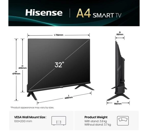 Hisense 32A4Q 32" LED HD Ready DVB-T2 - Kup na Raty - RRSO 0%