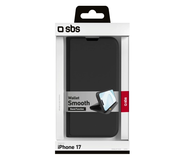 SBS Wallet Smooth do iPhone 17 Czarny