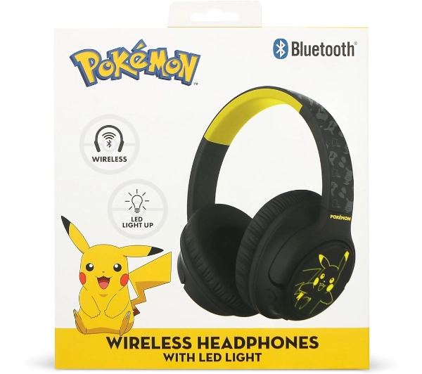 OTL Technologies Pokemon Pikachu Wireless LED Dla Dzieci Nauszne Żółto-czarny