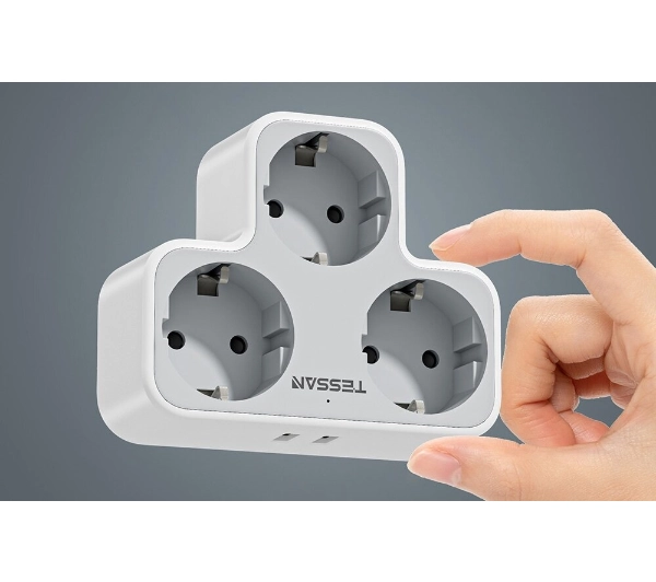 Tessan TS-331 3 gniazda 2x USB-A Biały