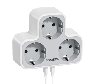 Tessan TS-331 3 gniazda 2x USB-A Biały