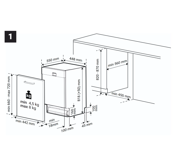 Beko bPro500 BDIS38050Q 44,8cm Automatyczne otwieranie drzwi Szuflada na sztućce - Kup na Raty - RRSO 0%
