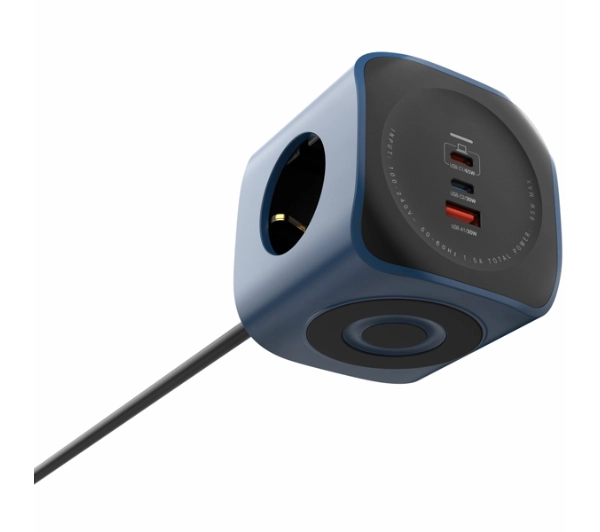 Cellline BELI03810 3 gniazda 1x USB-A 2x USB-C 65W Niebieski