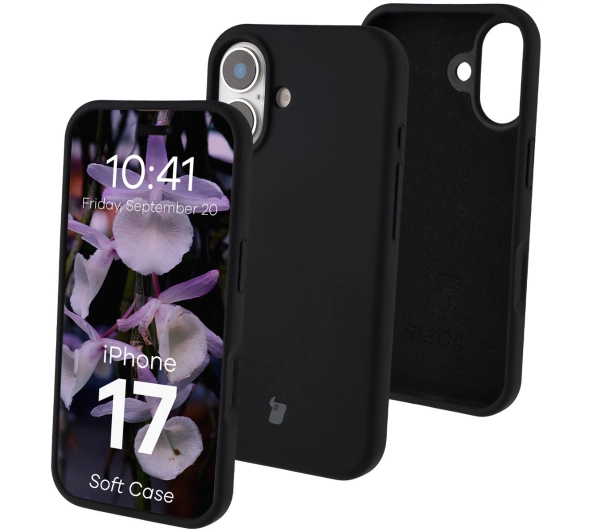 Bizon Silikonowe Soft do Apple iPhone 17 Czarny