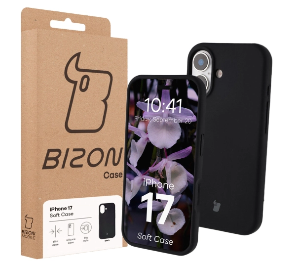 Bizon Silikonowe Soft do Apple iPhone 17 Czarny