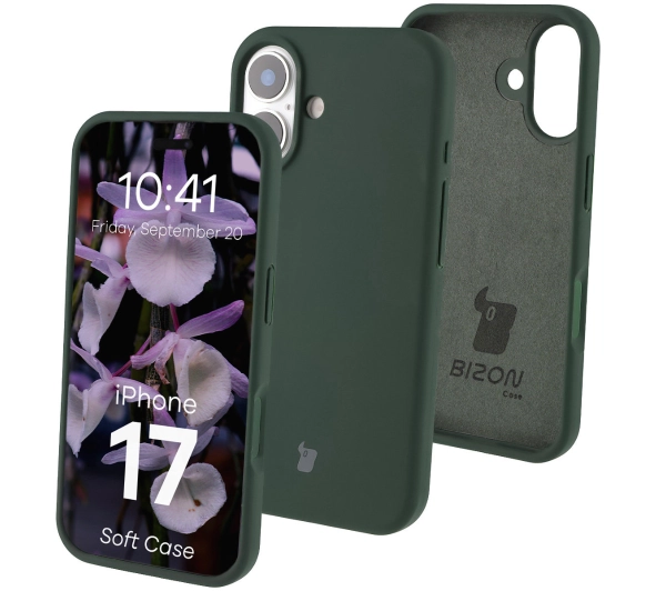 Bizon Silikonowe Soft do Apple iPhone 17 Ciemnozielony