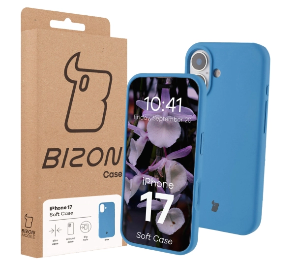 Bizon Silikonowe Soft do Apple iPhone 17 Niebieski
