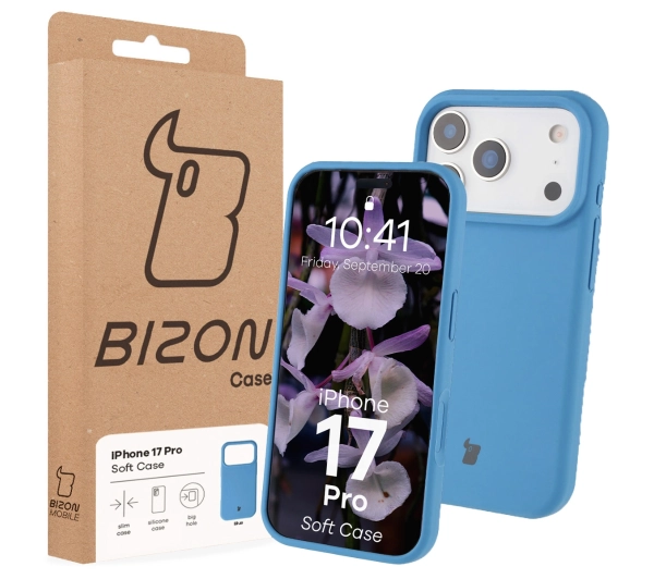 Bizon Silikonowe Soft do Apple iPhone 17 Pro Niebieski