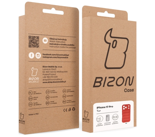 Bizon Tur do Apple iPhone 17 Pro Czerwony