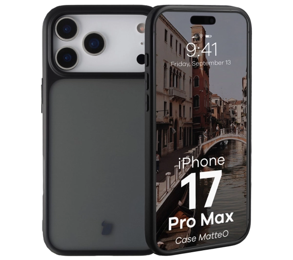 Bizon Angelo do Apple iPhone 17 Pro Max z czarną ramką