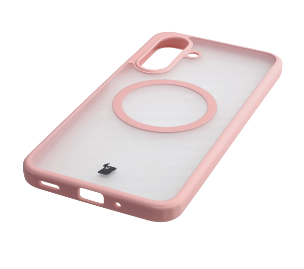 Bizon MatteO z MagSafe do MatteO Samsung Galaxy A17 5G Pink Półprzezroczyste z różową ramką