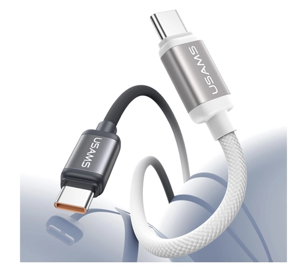 USAMS Bicolor Series PD 60W USB-C do USB-C 1,2m Czarno-biały