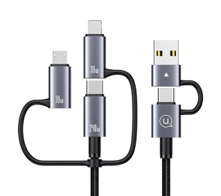 USAMS Seria Sufeng 6w1 240W 2m Aluminium Alloy Czarny