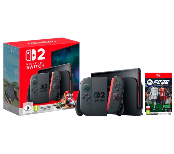 Nintendo Switch 2 Joy-Con Czarny + Mario Kart World + EA SPORTS FC 26