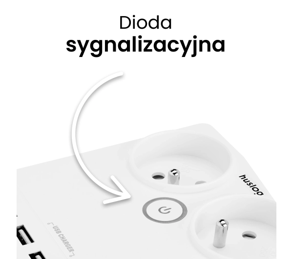 Huslog EMX-190124 2 gniazda 1,5m Biały