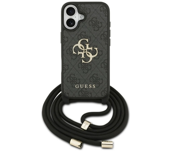 Guess 4G Big Logo Cord Stap Crossbody do iPhone 17 Czarny