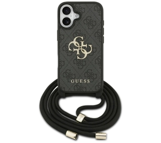 Guess 4G Big Logo Cord Stap Crossbody do iPhone 17 Czarny