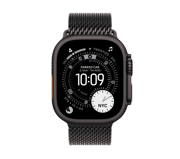 Apple Watch Ultra 3 GPS + Cellular koperta z tytanu Czarna 49mm Bransoleta mediolańska z tytanu Czarna Rozmiar M - Kup na Raty - RRSO 0%