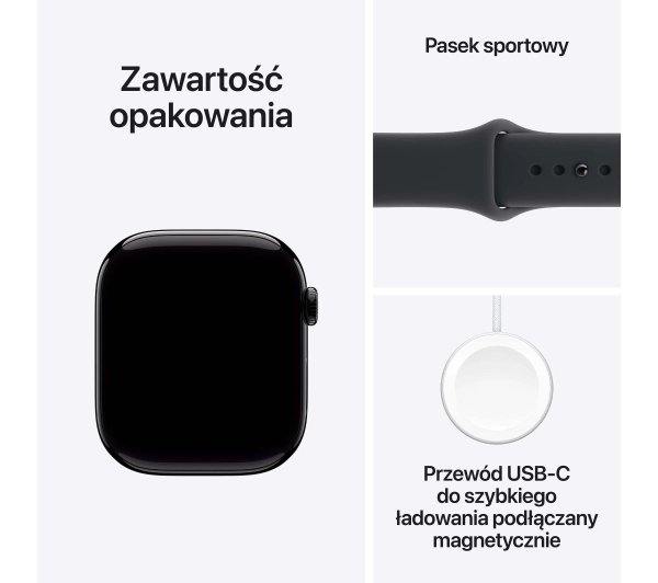 Apple Watch Series 11 GPS + Cellular 42mm z aluminium Onyx Pasek sportowy Czarny M/L - Kup na Raty - RRSO 0%