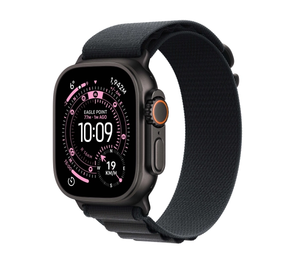 Apple Watch Ultra 3 GPS + Cellular koperta z tytanu Czarna 49mm Opaska Alpine Czarna Rozmiar L