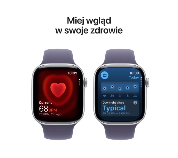 Apple Watch Series 11 GPS 46mm z aluminium Srebrny Pasek sportowy Mleczny fiolet S/M - Kup na Raty - RRSO 0%