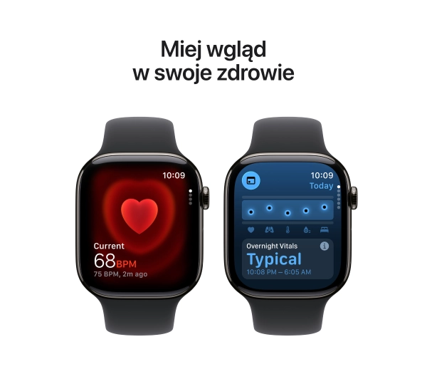 Apple Watch Series 11 GPS + Cellular 46mm Tytan Łupek Pasek sportowy Czarny S/M - Kup na Raty - RRSO 0%