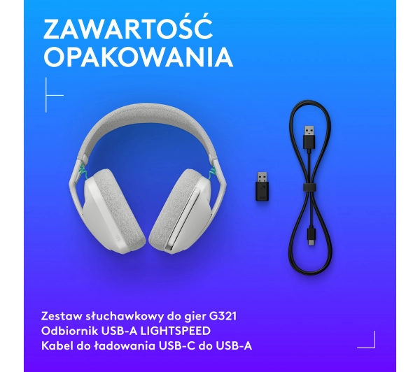 Logitech G321 LIGHTSPEED Nauszne Biały