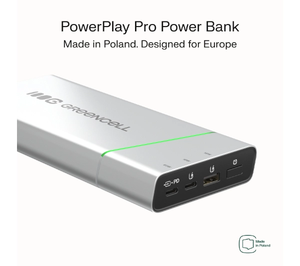 Green Cell PBPLGC20P PowerPlay Pro 20800mAh 65W Srebrny