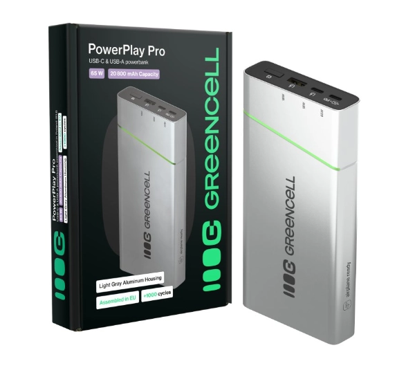 Green Cell PBPLGC20P PowerPlay Pro 20800mAh 65W Srebrny