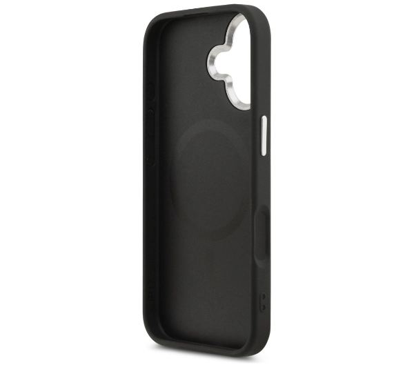 Guess Grained Triangle Logo MagSafe do iPhone 17 czarny