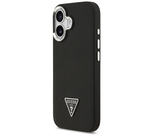 Guess Grained Triangle Logo MagSafe do iPhone 17 czarny