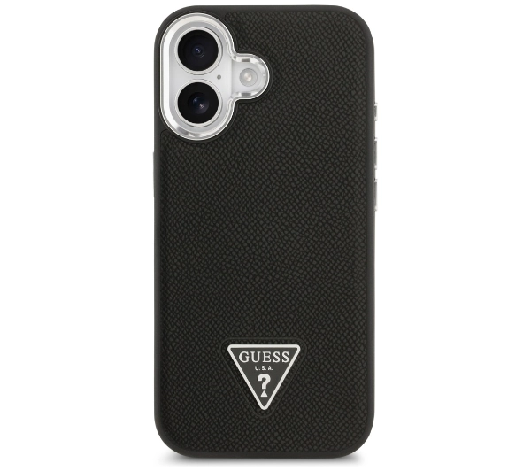 Guess Grained Triangle Logo MagSafe do iPhone 17 czarny