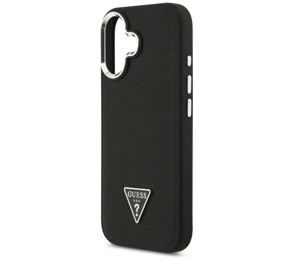 Guess Grained Triangle Logo MagSafe do iPhone 17 czarny